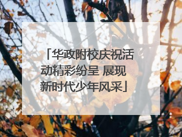 华政附校庆祝活动精彩纷呈 展现新时代少年风采
