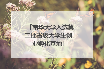 南华大学入选第二批省级大学生创业孵化基地