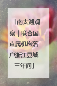 南太湖观察｜联合国直属机构落户浙江县城三年间