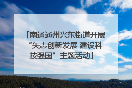 南通通州兴东街道开展“矢志创新发展 建设科技强国”主题活动