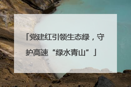 党建红引领生态绿，守护高速“绿水青山”