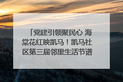 党建引领聚民心 海棠花红映凯马！凯马社区第三届邻里生活节谱写幸福新篇章