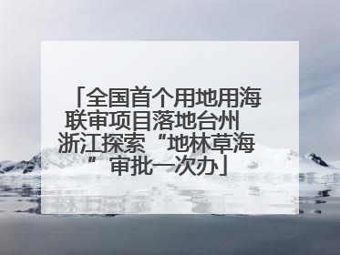 全国首个用地用海联审项目落地台州 浙江探索“地林草海”审批一次办