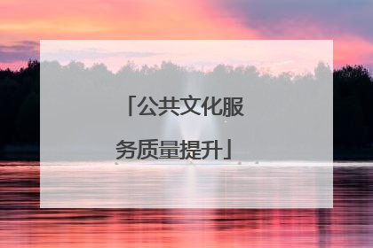 公共文化服务质量提升