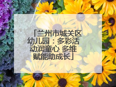 兰州市城关区幼儿园：多彩活动润童心 多维赋能助成长