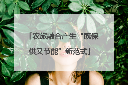 农旅融合产生“既保供又节能”新范式