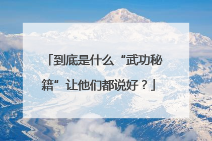 到底是什么“武功秘籍”让他们都说好？