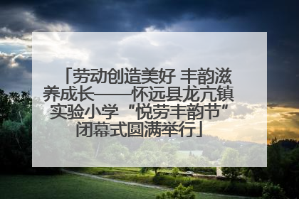 劳动创造美好 丰韵滋养成长——怀远县龙亢镇实验小学“悦劳丰韵节”闭幕式圆满举行