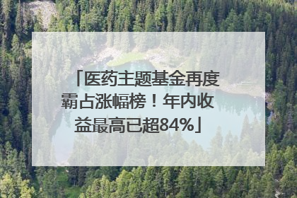 医药主题基金再度霸占涨幅榜！年内收益最高已超84%