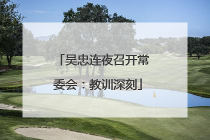 吴忠连夜召开常委会：教训深刻