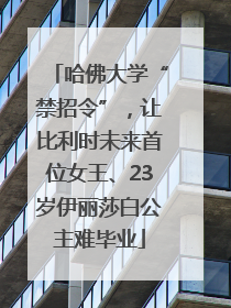 哈佛大学“禁招令”，让比利时未来首位女王、23岁伊丽莎白公主难毕业