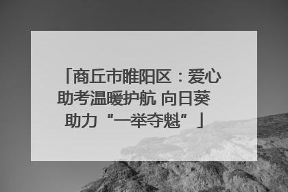 商丘市睢阳区：爱心助考温暖护航 向日葵助力“一举夺魁”