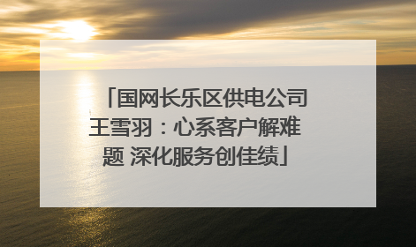 国网长乐区供电公司王雪羽：心系客户解难题 深化服务创佳绩