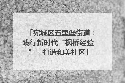 宛城区五里堡街道：践行新时代“枫桥经验”，打造和美社区
