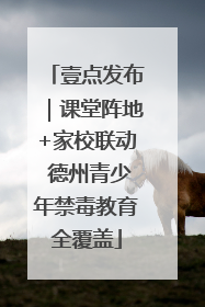壹点发布｜课堂阵地+家校联动 德州青少年禁毒教育全覆盖