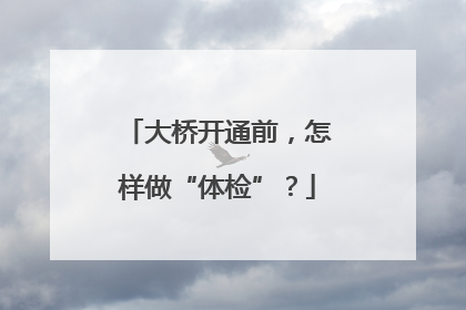 大桥开通前，怎样做“体检”？