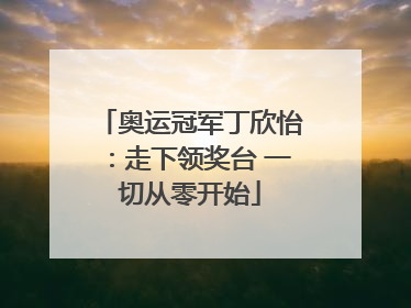 奥运冠军丁欣怡：走下领奖台 一切从零开始