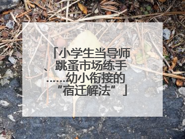 小学生当导师、跳蚤市场练手……幼小衔接的“宿迁解法”