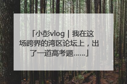 小彭vlog｜我在这场跨界的湾区论坛上，出了一道高考题……