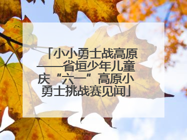 小小勇士战高原——省垣少年儿童庆“六一”高原小勇士挑战赛见闻