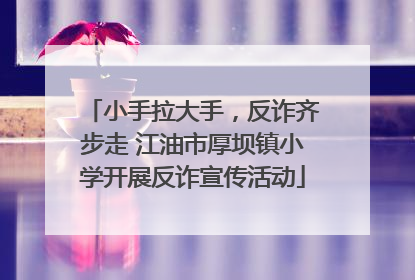 小手拉大手，反诈齐步走 江油市厚坝镇小学开展反诈宣传活动