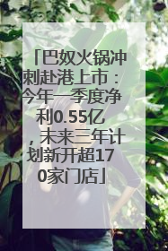 巴奴火锅冲刺赴港上市：今年一季度净利0.55亿，未来三年计划新开超170家门店