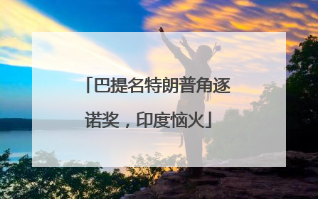 巴提名特朗普角逐诺奖，印度恼火