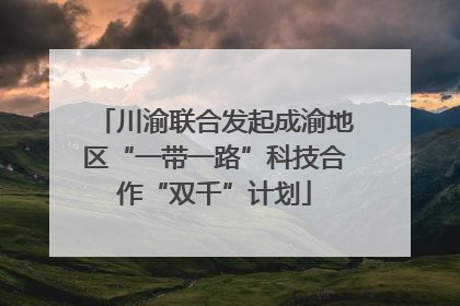 川渝联合发起成渝地区“一带一路”科技合作“双千”计划