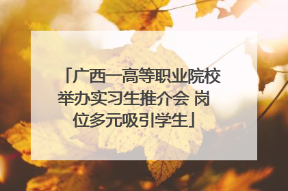 广西一高等职业院校举办实习生推介会 岗位多元吸引学生