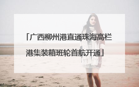 广西柳州港直通珠海高栏港集装箱班轮首航开通