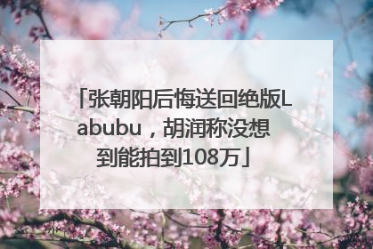 张朝阳后悔送回绝版Labubu，胡润称没想到能拍到108万