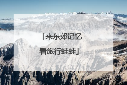 来东郊记忆 看旅行蛙蛙