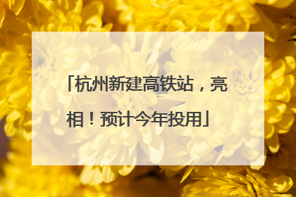杭州新建高铁站，亮相！预计今年投用