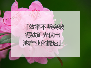 效率不断突破 钙钛矿光伏电池产业化提速