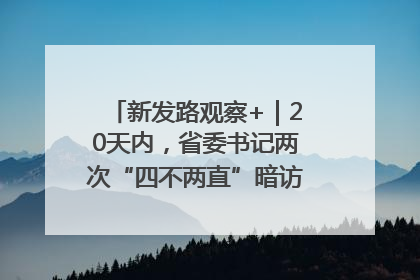 新发路观察+｜20天内，省委书记两次“四不两直”暗访，有何深意？