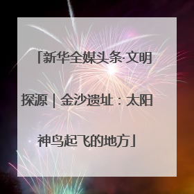 新华全媒头条·文明探源｜金沙遗址：太阳神鸟起飞的地方