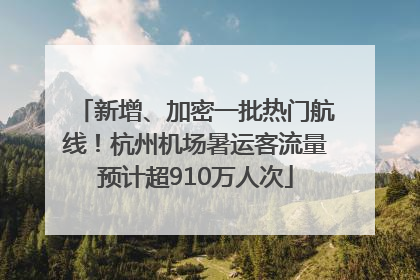 新增、加密一批热门航线！杭州机场暑运客流量预计超910万人次