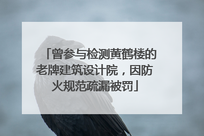 曾参与检测黄鹤楼的老牌建筑设计院，因防火规范疏漏被罚