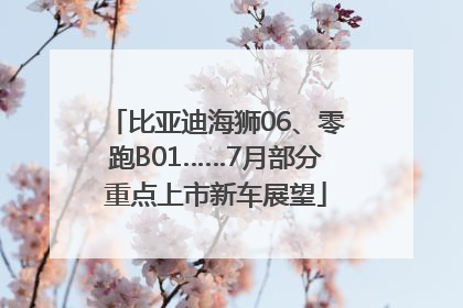 比亚迪海狮06、零跑B01……7月部分重点上市新车展望