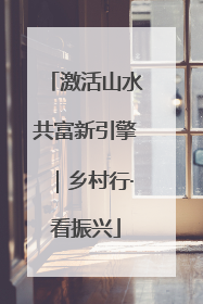 激活山水共富新引擎｜乡村行·看振兴