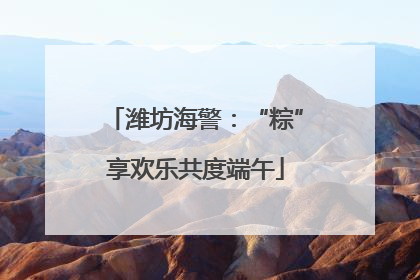 潍坊海警：“粽”享欢乐共度端午