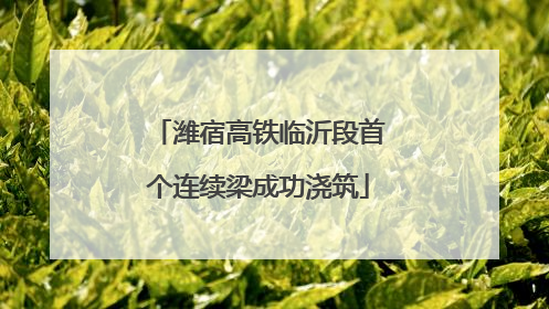 潍宿高铁临沂段首个连续梁成功浇筑