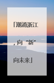 潮涌浙江，向“新”向未来