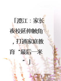 澄江：家长夜校延伸触角，打通家庭教育“最后一米”