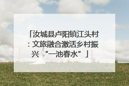 汝城县卢阳镇江头村：文旅融合激活乡村振兴 “一池春水”