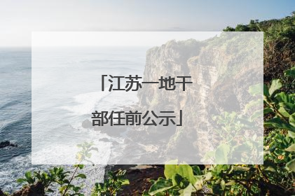 江苏一地干部任前公示