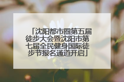 沈阳都市圈第五届徒步大会暨沈阳市第七届全民健身国际徒步节报名通道开启