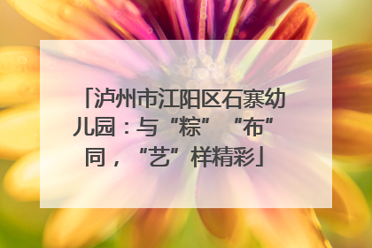 泸州市江阳区石寨幼儿园：与“粽”“布”同，“艺”样精彩