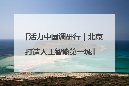 活力中国调研行｜北京打造人工智能第一城