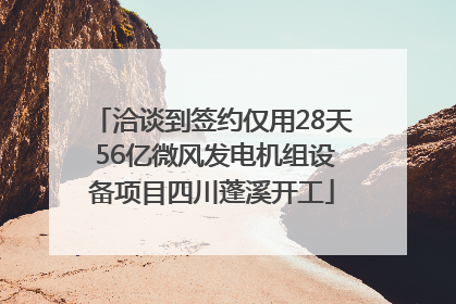洽谈到签约仅用28天 56亿微风发电机组设备项目四川蓬溪开工